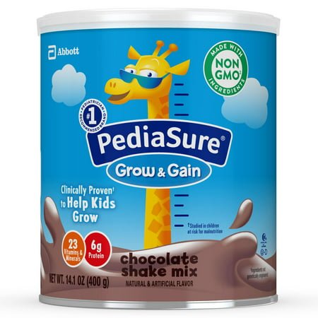 PEDIASURE GROW & GAIN CHOCOLATE SHAKE MIX 14.1 OZ POWDER (CASE OF 6)