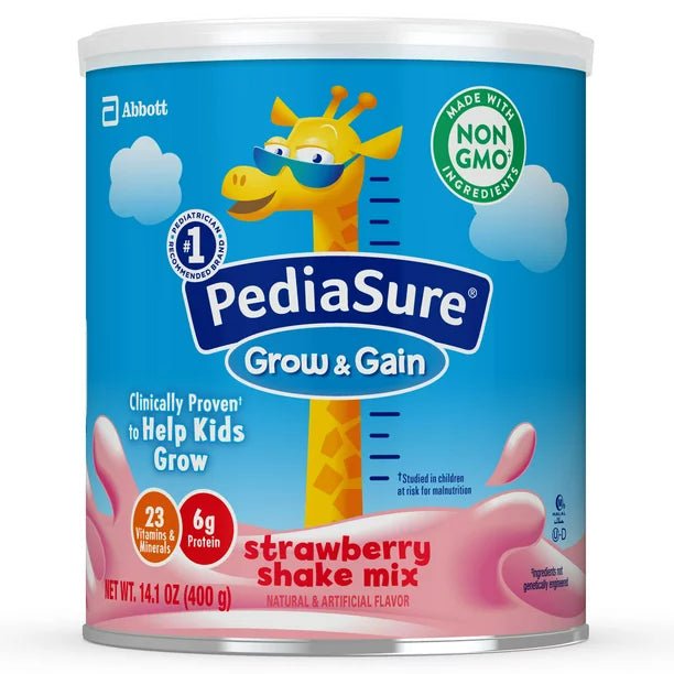 PEDIASURE GROW & GAIN STRAWBERRY SHAKE MIX 14.1 OZ POWDER (CASE OF 6)