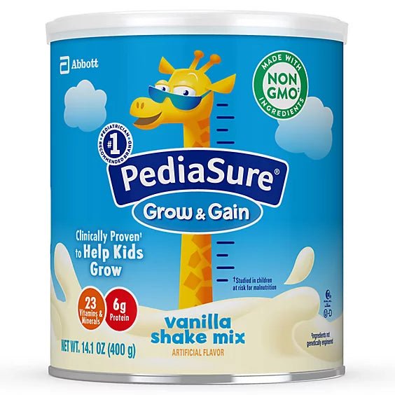 PEDIASURE GROW & GAIN VANILLA SHAKE MIX 14.1 OZ POWDER (CASE OF 6)